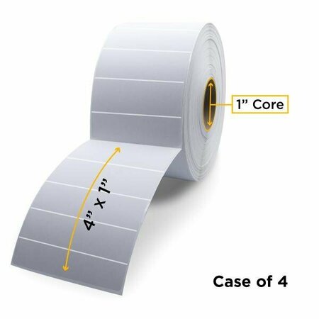 CLOVER Thermal Transfer Label Roll 1.0'' ID x 5.0'' Max OD, 4PK CIGT44010DT-PERF